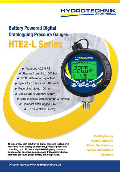 HTE2-L Digital Datalogging Pressure Gauge